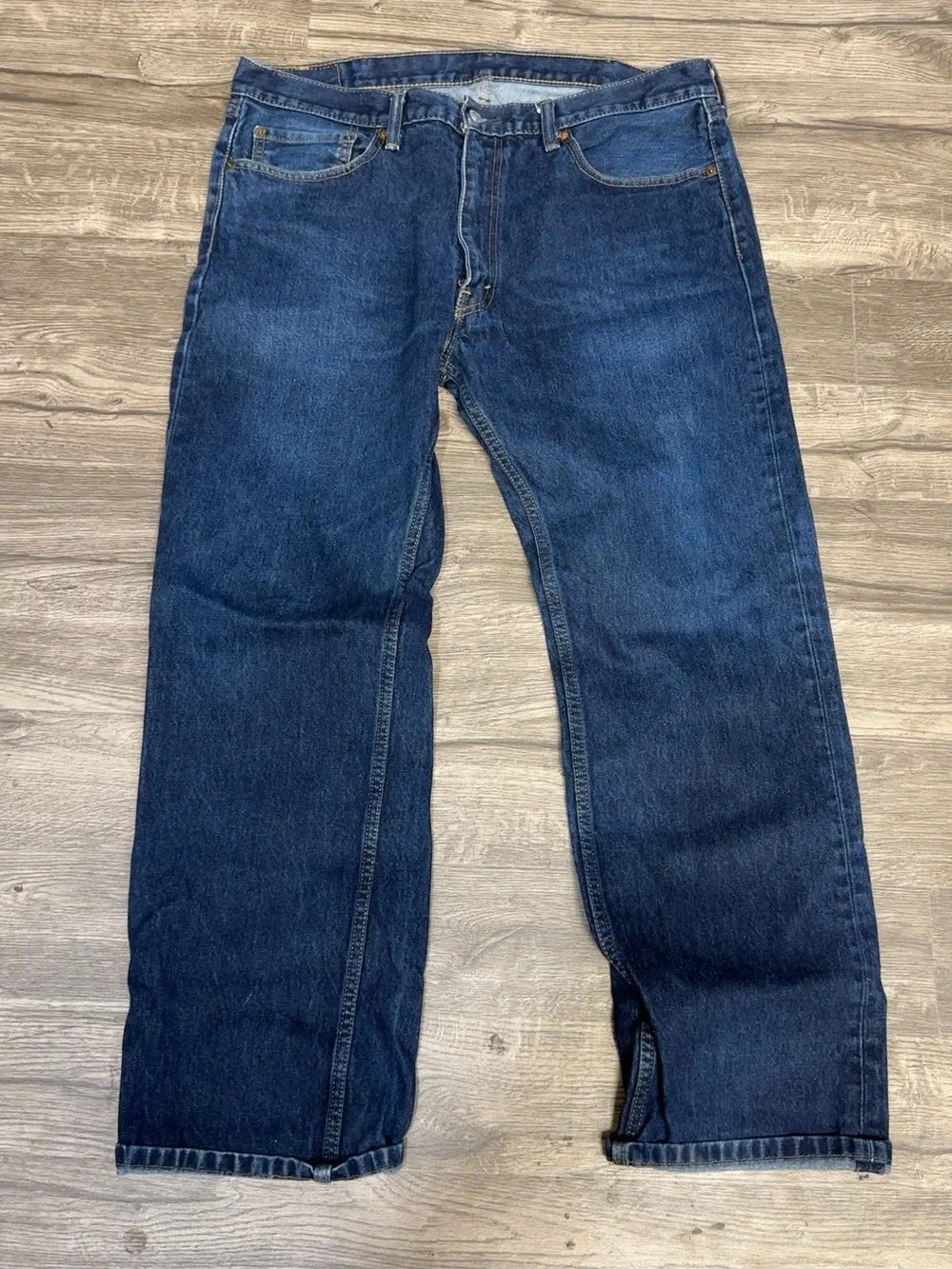 Levi’s 505 Men’s Jeans W38 L32 Regular Fit Straight Leg Dark Blue 100% Cotton